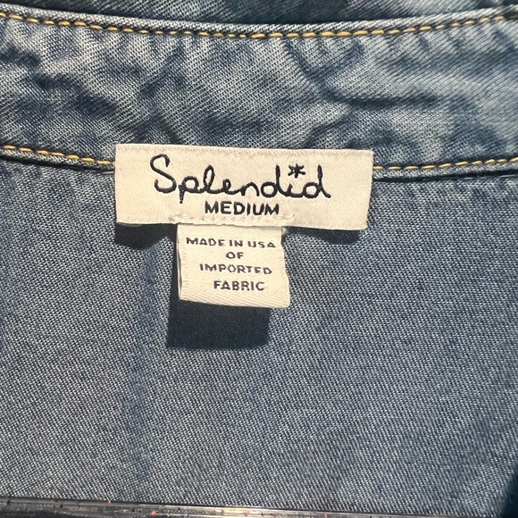 Splendid Super Soft Denim Button-Up Romper Sz:Med - Picture 8 of 13